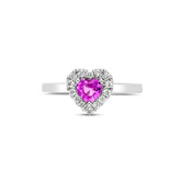 Pink Sapphire Heart Ring